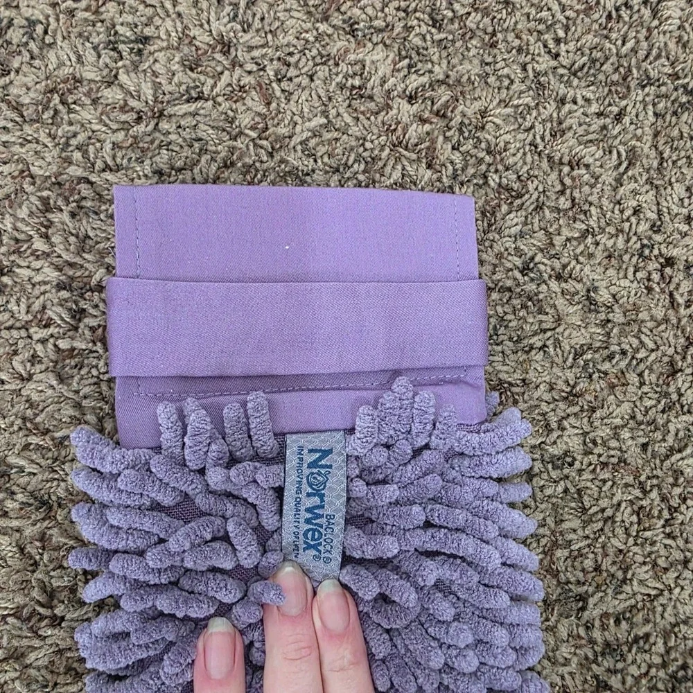 Norwex Chenille Hand Towel Hanging Eggplant Purple Microfiber BacLock New